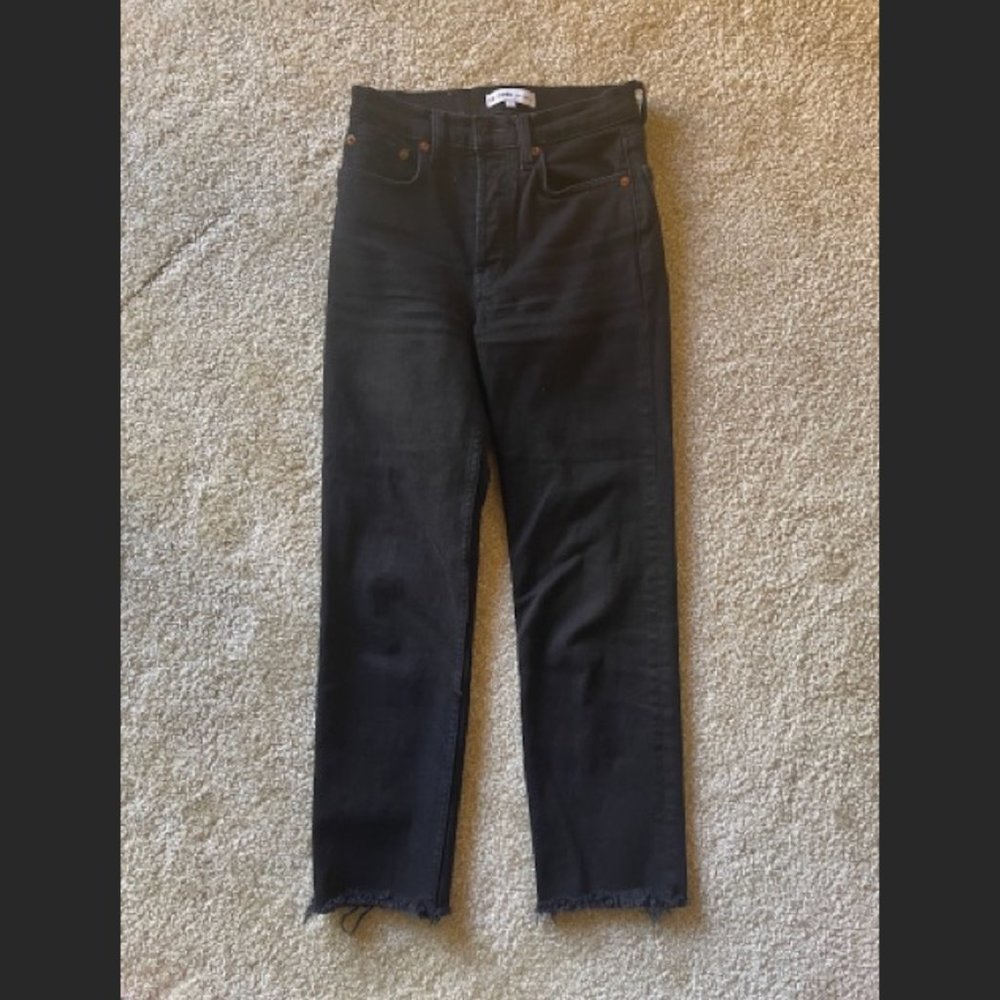 Re/Done 70s Stove Pipe Straight Jeans Women's Black Size 25 EUC